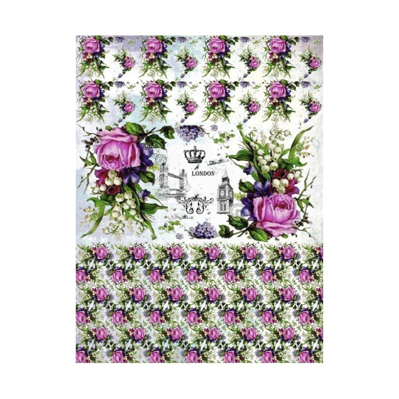 Papel De Arroz Decoupage Cadence Rosas Londres