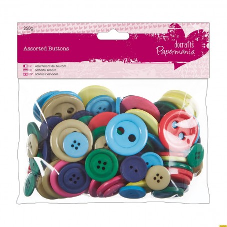 Botones Varios Tamaños Colores Vivos (250g)