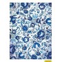 Papel de Arroz Flores Pintura Popular Tonos Azules 30x41cm