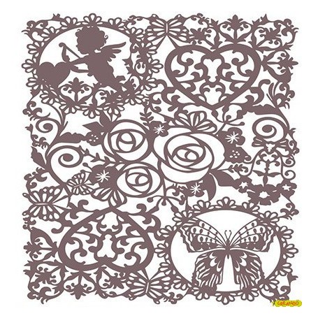 Stencil Sombras Fondo Cupido 25x30cm