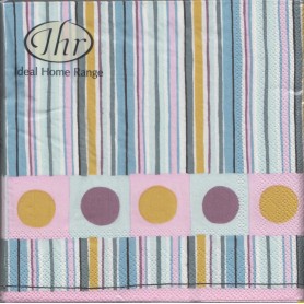 Servilleta impresa Dots & Stripes. Medida 33x33cm