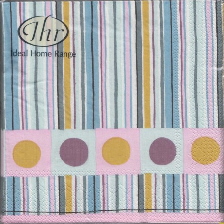 Servilleta impresa Dots & Stripes. Medida 33x33cm