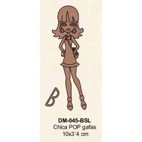 CHICA POP CON  GAFAS 10x3´4CM