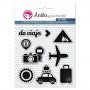 Pack de 8 Sellos Transparentes Scrapbooking Colección De Viaje Anita y Su Mundo