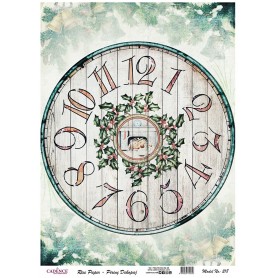 Papel de Arroz Cadence Reloj Navidad 30x41 cm.