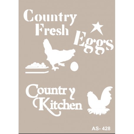 Stencil Country Fresh  Eggs 21x30 cm.