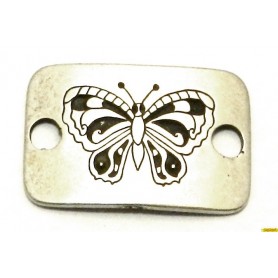 Chapa Labrado Mariposa 33x22mm pase 4mm