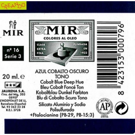 MIR  AZUL COB.OSCURO TONO 20 ml