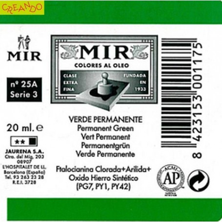 MIR  VERDE PERMANENTE 20 ml