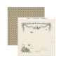 Papel scrapbooking Dayka "Pajaros con flores azules" 30,5x31,5 cm