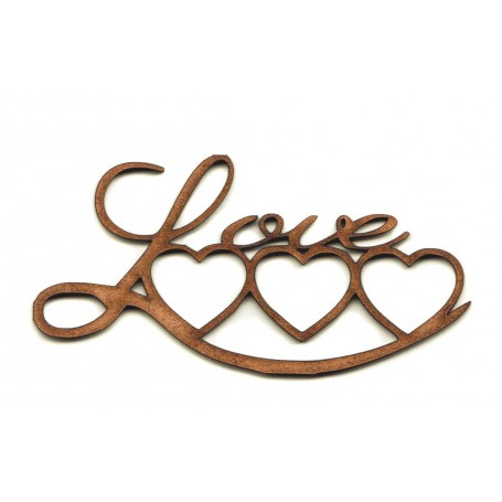 Siluetas madera Love Corazones 5x10 cm