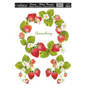 Transfer Tela Corona Fresas 25x35 cm