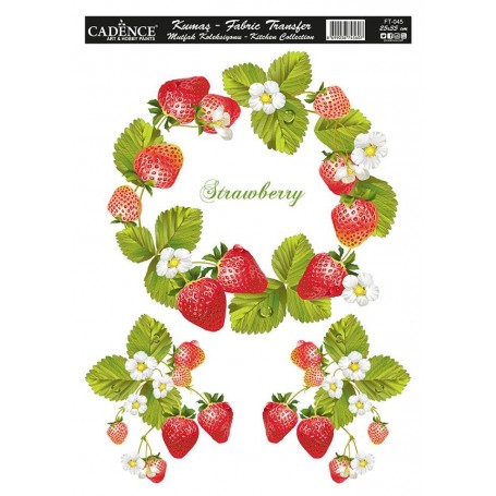 Transfer Tela Corona Fresas 25x35 cm