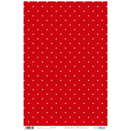 Papel Cartonaje Lunar Blanco Fondo Rojo 48x32 cm 120 gr Ref. PFY615