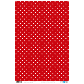 Papel Cartonaje Estrella Blanca Fondo Rojo 48x32 cm 120 gr Ref. PFY631