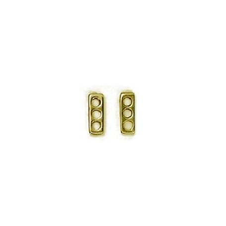 SEPARADOR 3 AGUJEROS 3mm ORO VIEJO 16x6mm