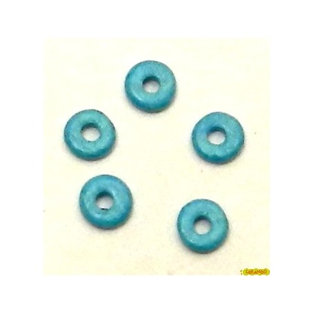 Ceramica Circular Plana Azul Diametro 9mm Pase 2mm (10 Unidades)