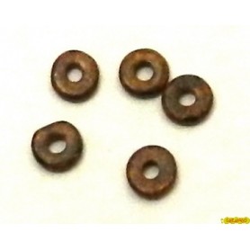 Ceramica Circular Plana Marron Diametro 9mm Pase 2mm (10 Unidades)