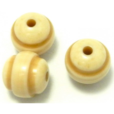 Bola Resina Beige 14mm pase 2mm