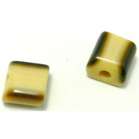 Abalorio Resina Beige/Marrón 19x17mm pase 4mm