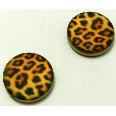 Abalorio Leopardo  23mm Diametro  Pase 1,5mm
