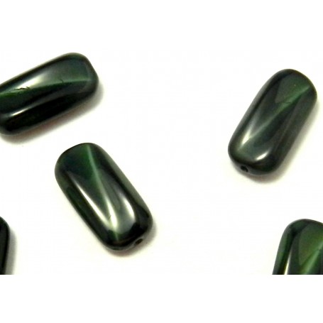 Abalorio Alargado Tonos Verdes 22x9mm Pase 0,06mm