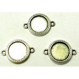 Conector Plata Antigua 25x18mm 14mm Int.