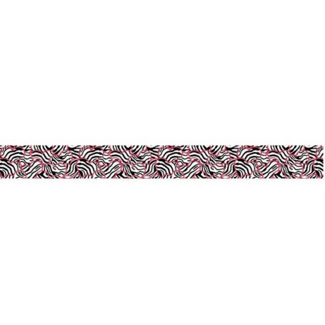 Cuero Estampado 13mm Cebras con Corazones (Tira 17cm.)