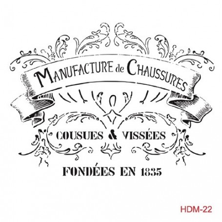 Plantilla Stencil Manufacture De Chaussures 25x25 cm