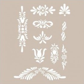 Plantilla Stencil Apliques Florales 21x30 cm