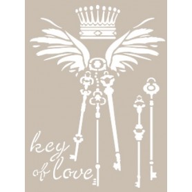 Plantilla Stencil Llaves Corona Alas 21x30 cm