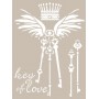 Plantilla Stencil Llaves Corona Alas 21x30 cm