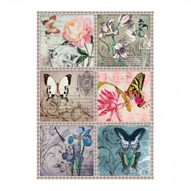 Papel de Arroz Decoupage Cadence Mariposas en Postales 30x41 cm