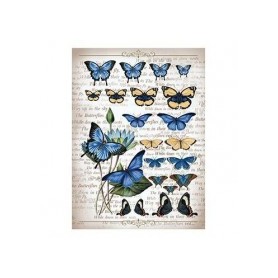 Papel de Arroz Cadence Mariposa Azules 30x41cm