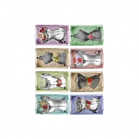 Papel de Arroz Cadence Tags Corpiños 30x41cm