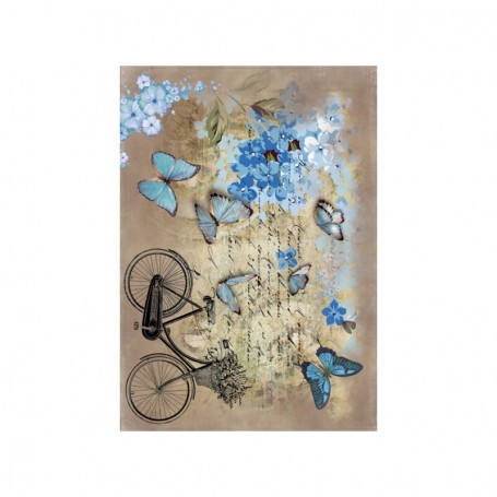 Papel de Arroz Cadence Mariposas Azules y Bici 30x41cm