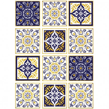 Papel de Arroz Oro Cadence Ethnic Baldosas 30x41 cm