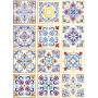 Papel de Arroz Oro Cadence Ethnic Azul y Rojo 30x41 cm