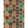 Papel de Arroz Plata Cadence Ethnic  30x41 cm Tonos Naranjas y Verdes