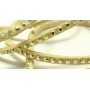 Tira Ante Beige con Strass Dorado 3mm se vende por metros