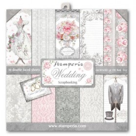 Coleccion Wedding 10 papeles Scrapbooking 30x30cm dos caras