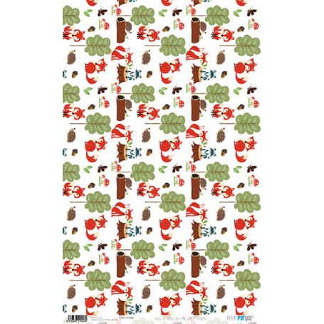 Papel De Arroz Autumn Forest Friends 33x54cm