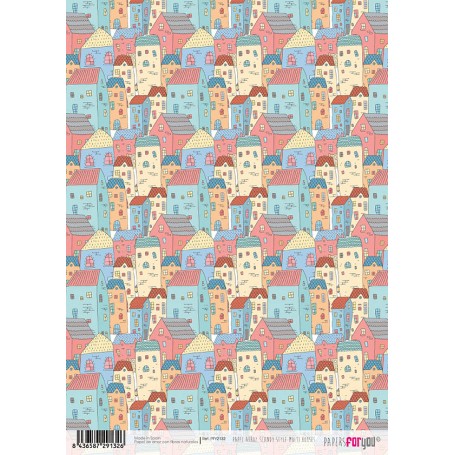 Papel De Arroz Scandy Style Multi Houses 29,7x21cm