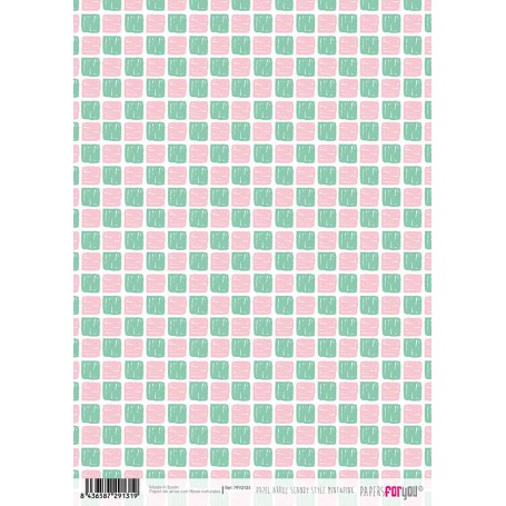 Papel De Arroz Scandy Style Mint & Pink 29,7x21cm