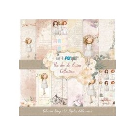 Coleccion Un dia de Ilusion Niña Rubia 12 papeles Scrapbooking 30x30cm dos caras