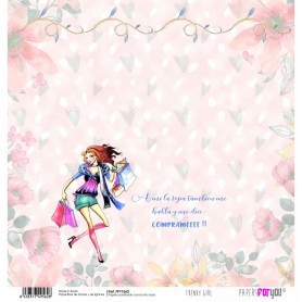 Papel Trendy Girl ComprasCollection Scrapbooking 30x30cm dos caras