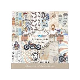 Coleccion It´s a Man World Collection 12 papeles Scrapbooking 30x30cm dos caras