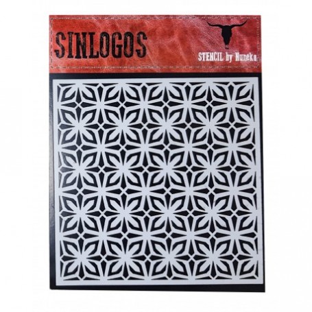Stencil SINLOGOS by Nuneka Flores Hidráulicos 15x15cm