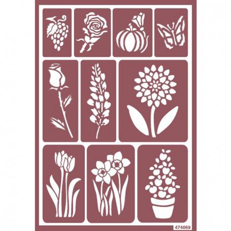 STENCIL PARA ACIDO FLORES Y FRUTAS