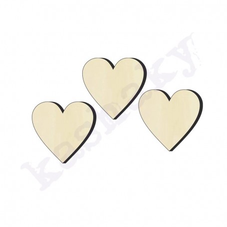 Corazones Chopo Lisos 4´2x4´2cm